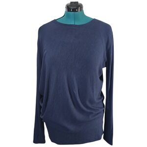 Kit and Ace Long Sleeve Asymmetrical Relaxed Fit Top Viscose Cashmere Size 10/M‎